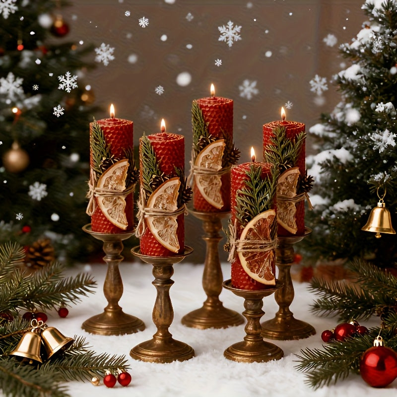 Beeswax Taper Candles Christmas Gift Box Eight Candles