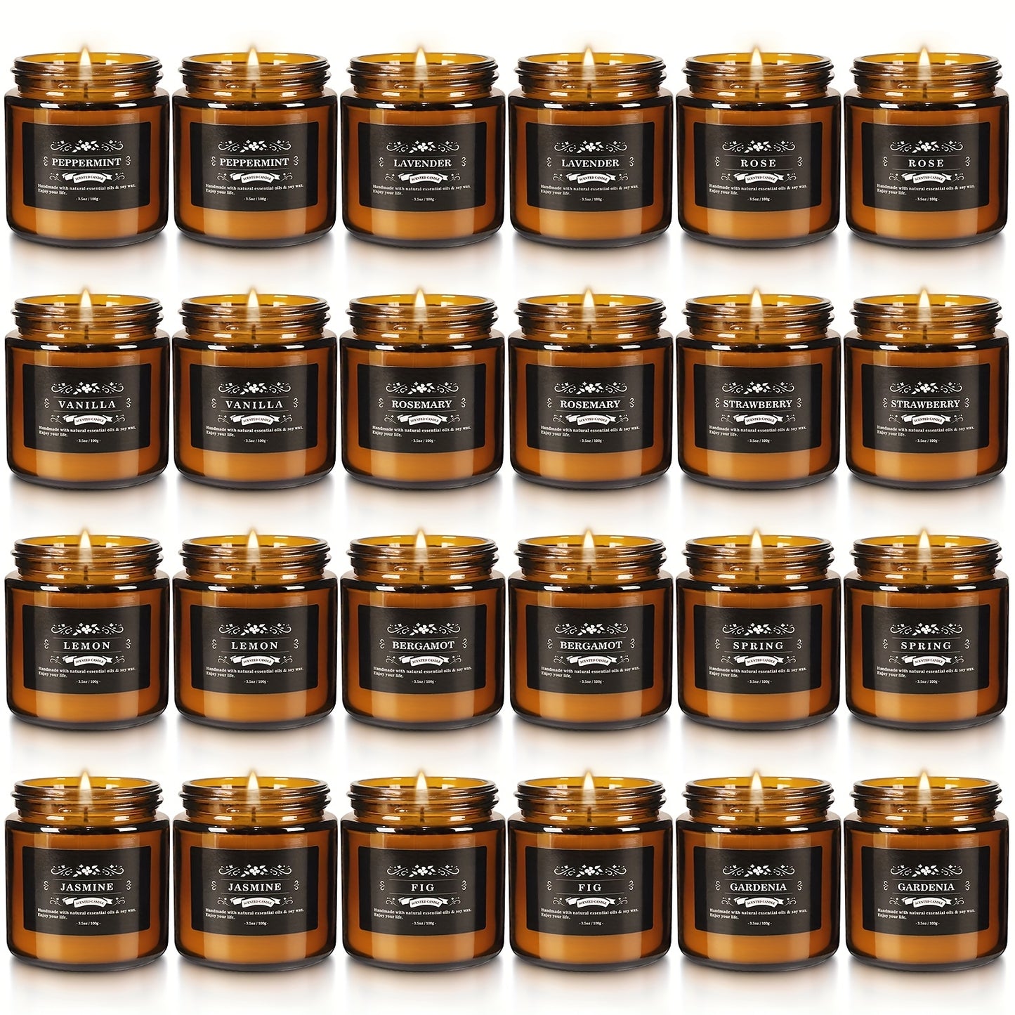 24 Pack Soy Wax Glass Jar Candles Gift Set Occasions