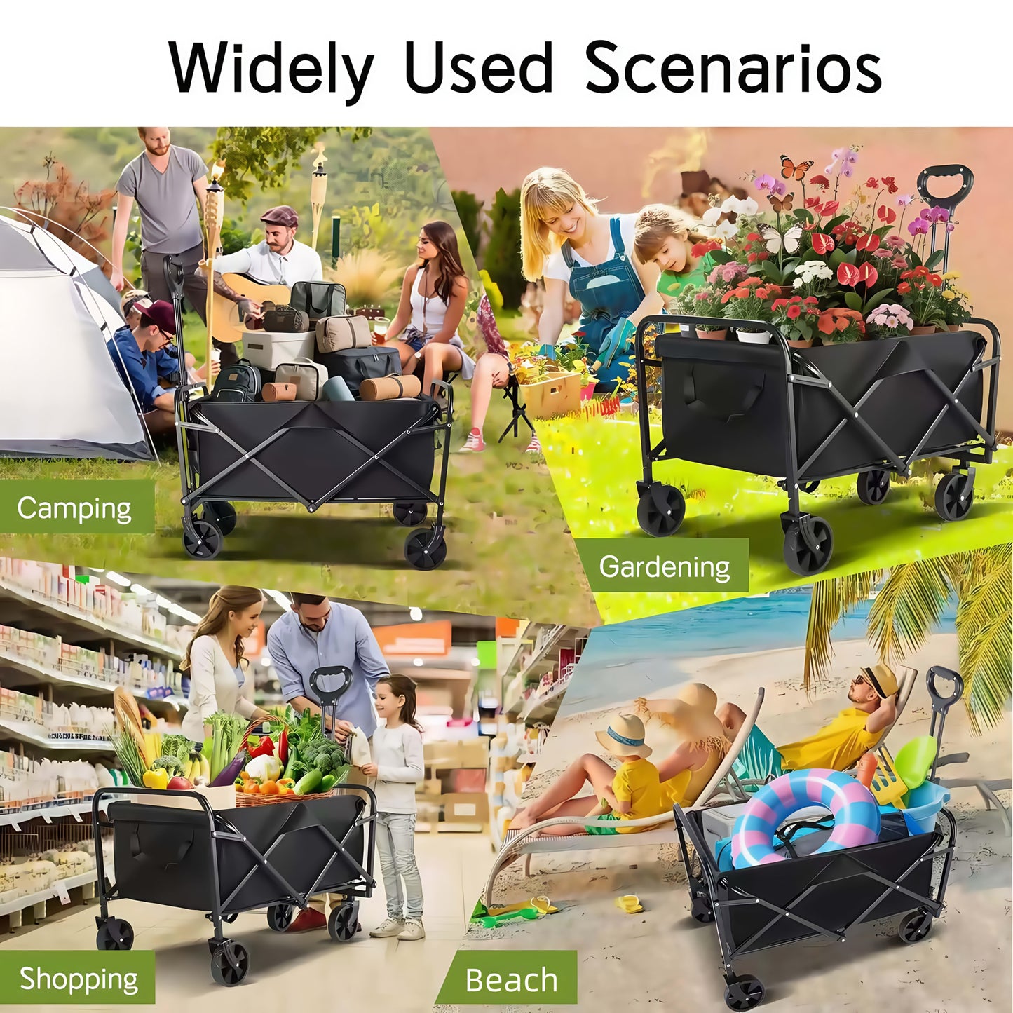 All Terrain Heavy Duty Folding Cart For Outdoor Transport