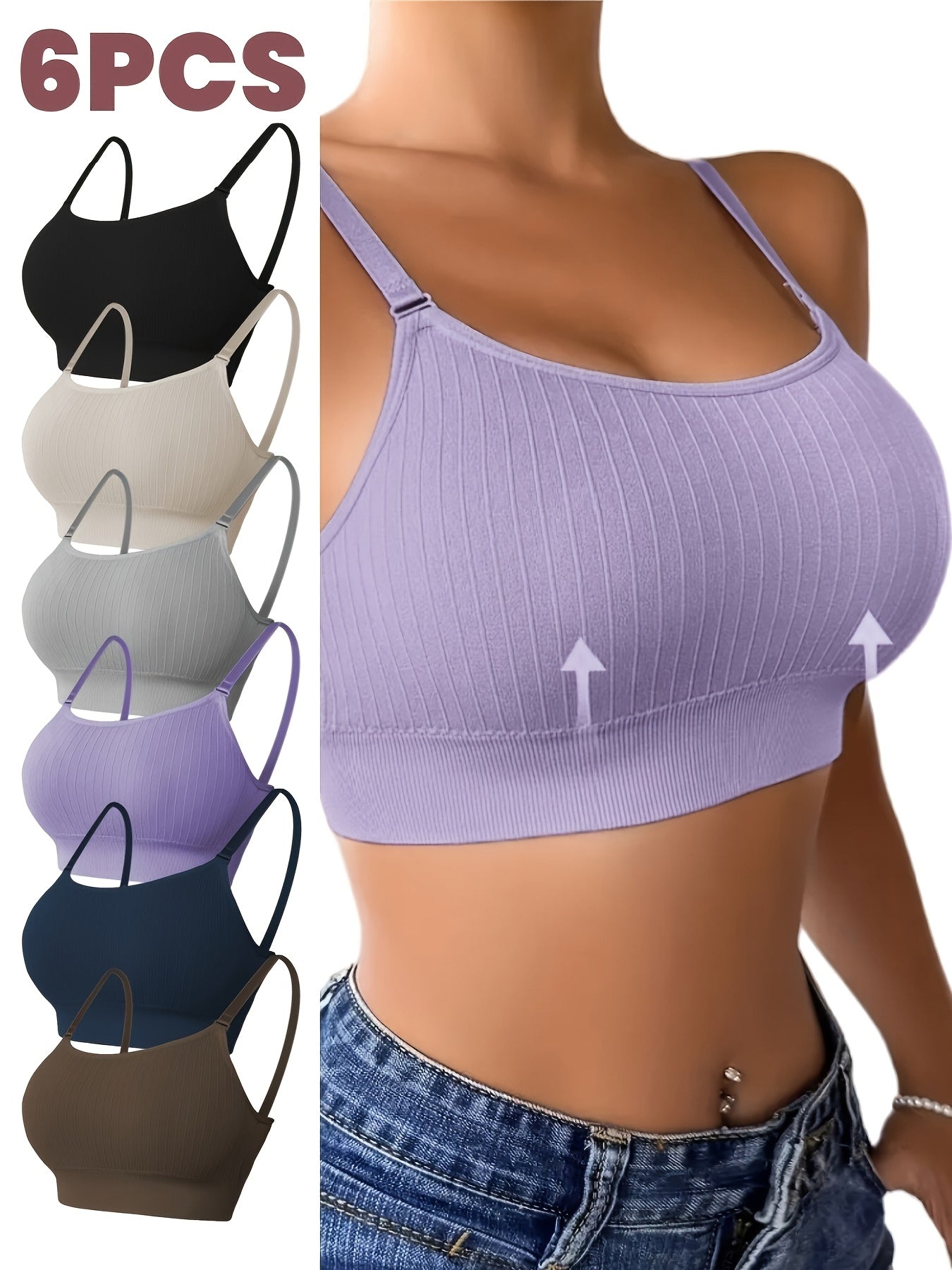 Seamless Sports Bras Six Pack Breathable Wireless Yoga Activewear - Revitalize Mind Body