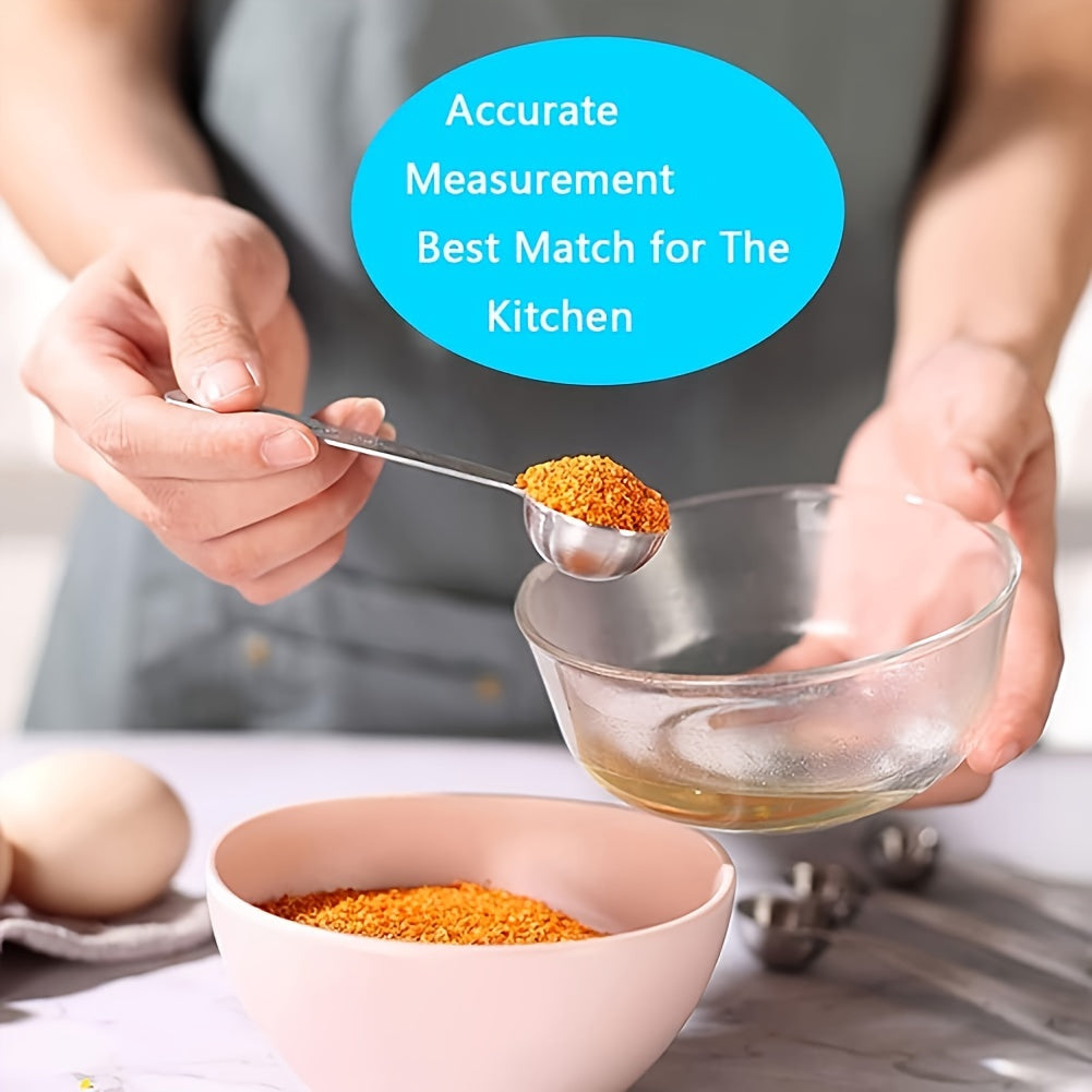 20pcs/set, Measuring Cups And Spoons Set, Stainless Steel Measuring Cups And Spoons Set, Including Stackable Measuring Cup And Measuring Spoons, 1 Leveler For Dry And Liquid Ingredients, Baking Tools, Kitchen Stuff - Revitalize Mind Body