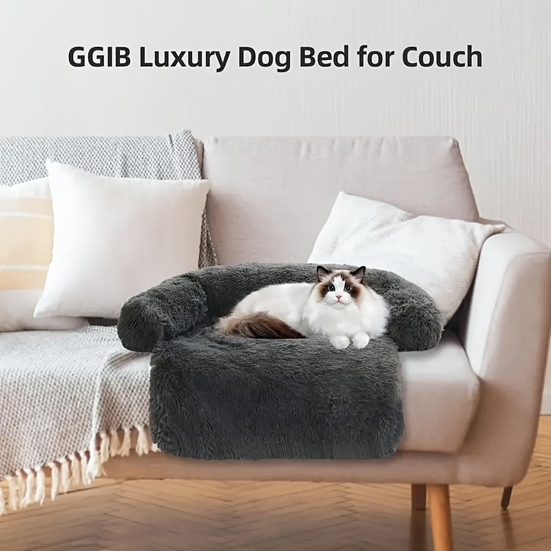 Fluffy Plush Calming Dog Bed With Washable Removable Cover