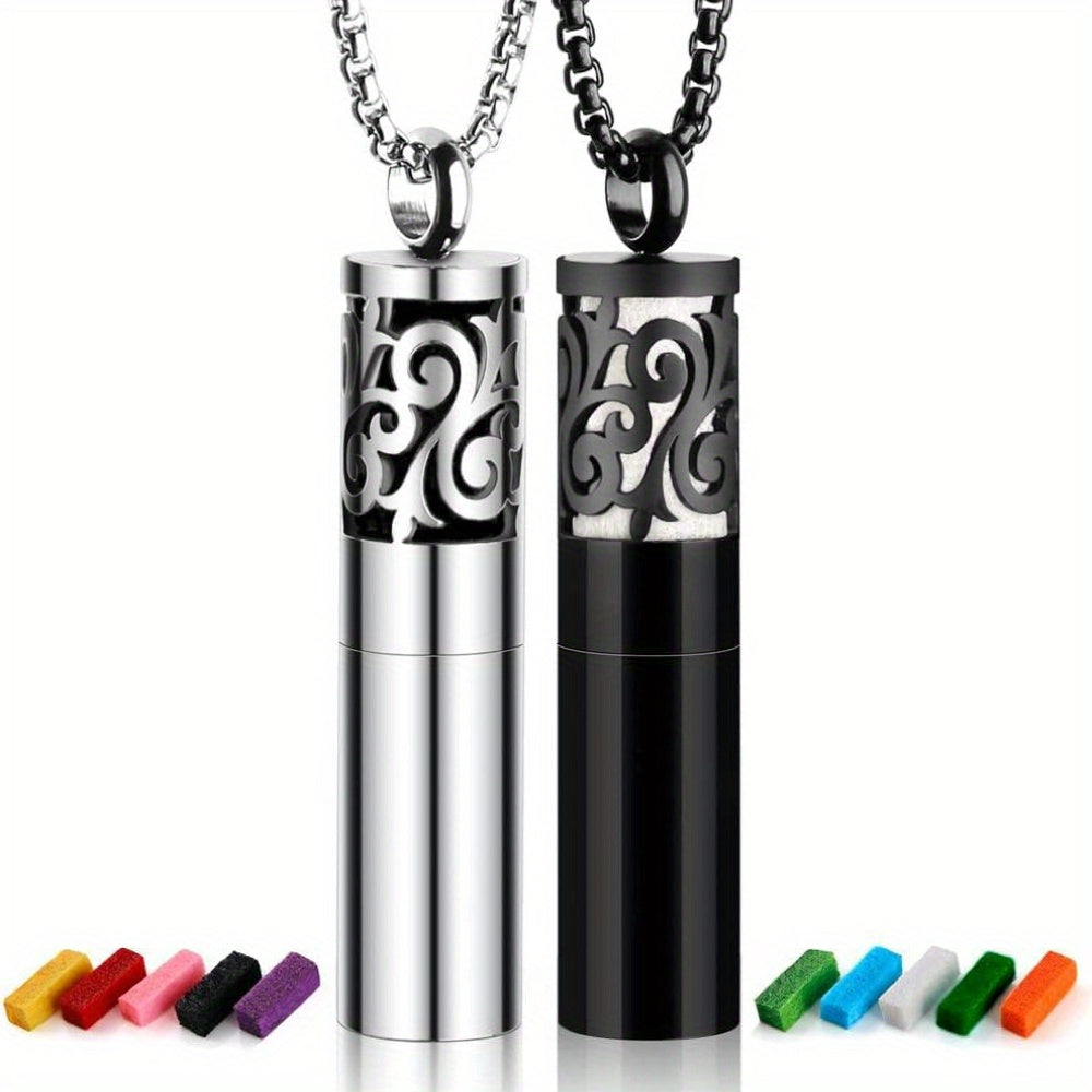 Aromatherapy Necklace Set with Stainless Steel Storage and Felt Pads