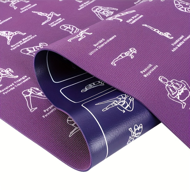 Non Slip Extra Thick Yoga Mat With Pose Patterns Storage