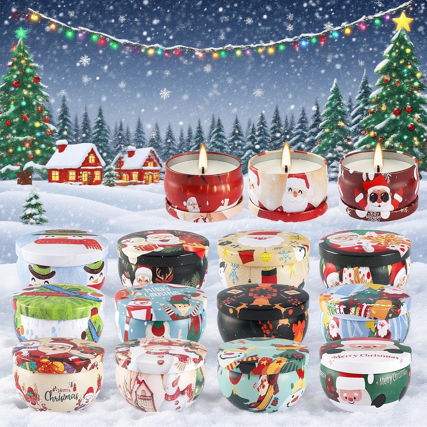 New Christmas Candles Smoke Free Drip Free Romantic Home Decor