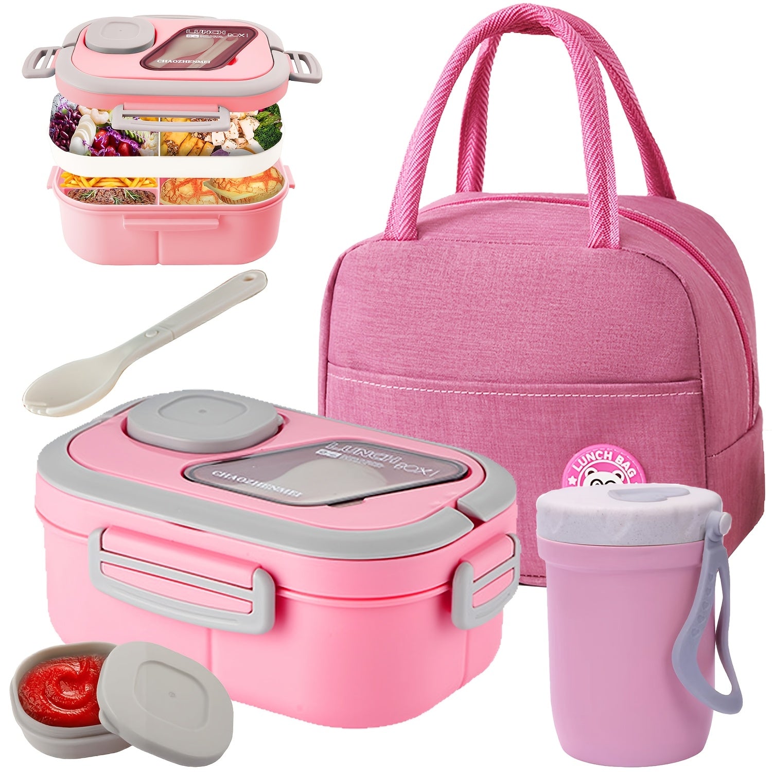 Multi-Layer Lunch Box Set With Cutlery And Cup Meal Bag - Revitalize Mind Body