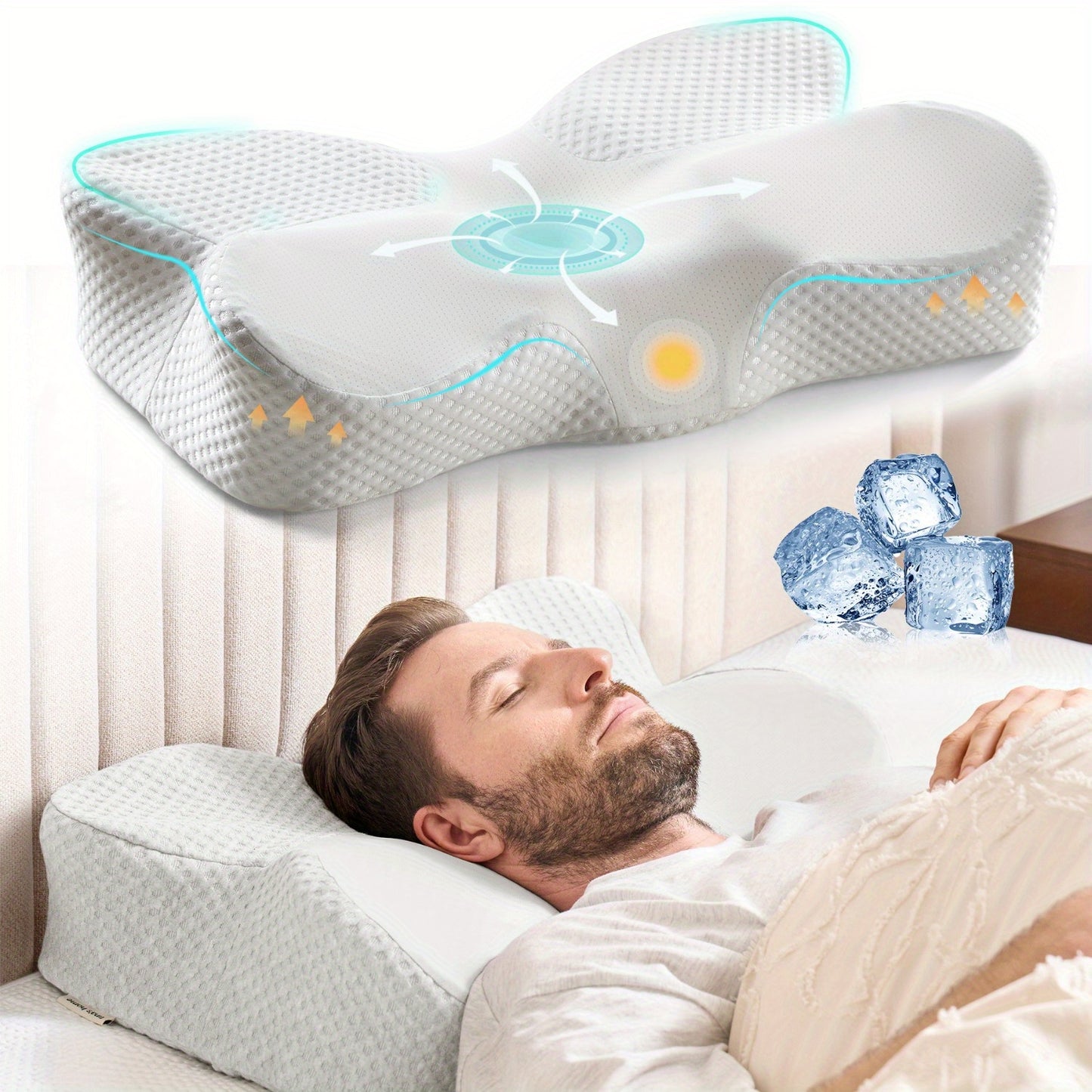 Hulala Home Orthopedic Cervical Pillow for Neck Relief