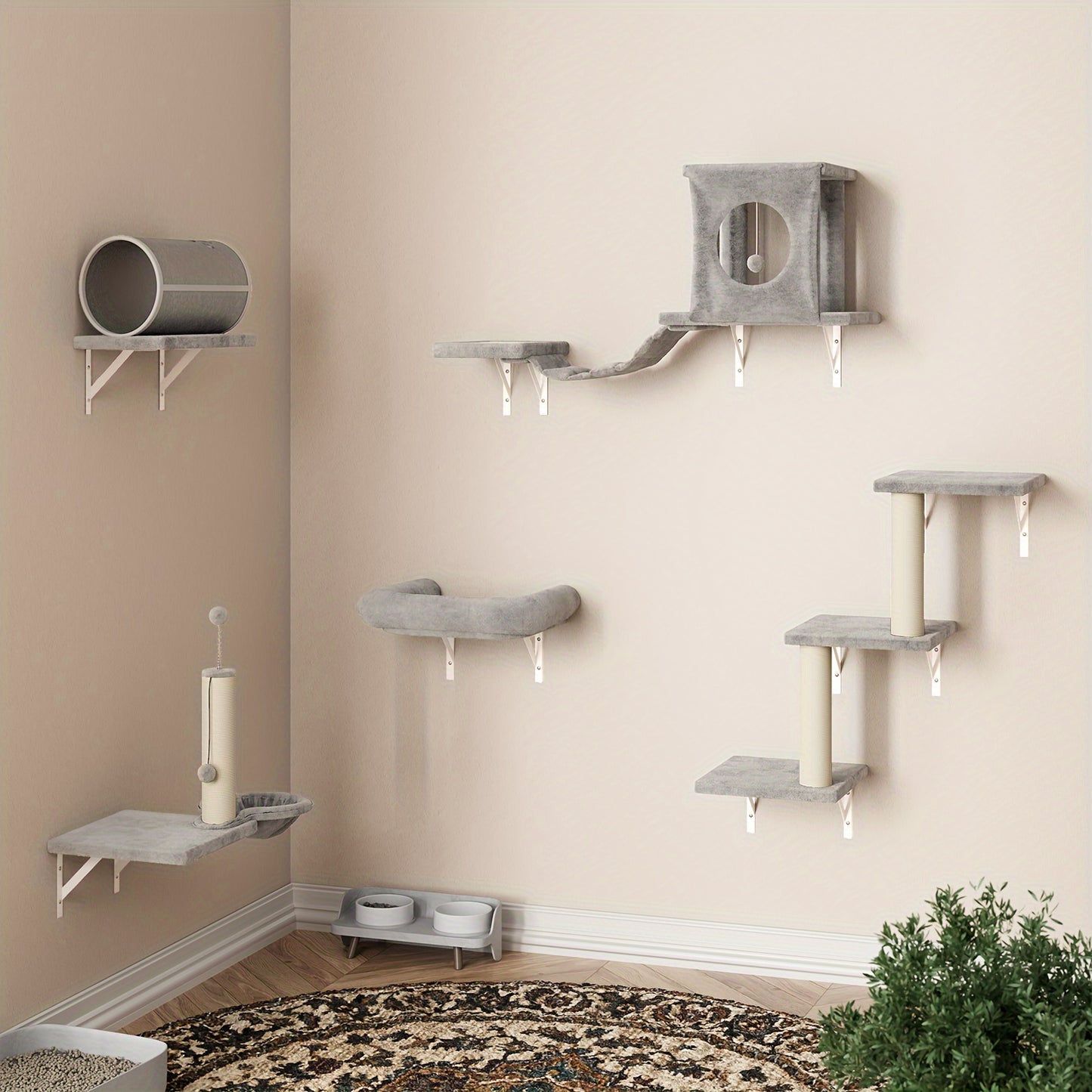 Luxury Cat Climber Set With House, Tunnel, And Shelves - Revitalize Mind Body