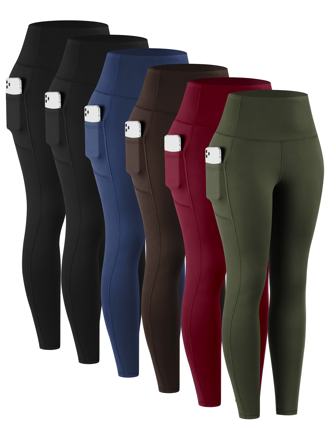 LINOZO High Waist Pocket Leggings for Women Everyday Yoga