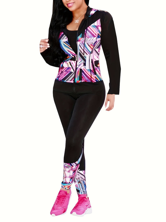 KANSOON Womens Tracksuit Set Long Sleeve Zip Hoodie Pants - Revitalize Mind Body