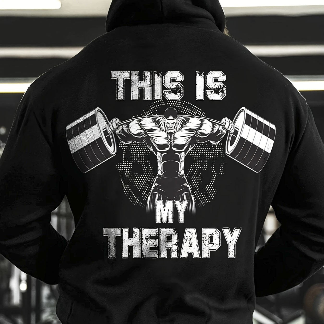 Men's Heavyweight Gym Hoodie With Muscle Back Print Fall Winter - Revitalize Mind Body