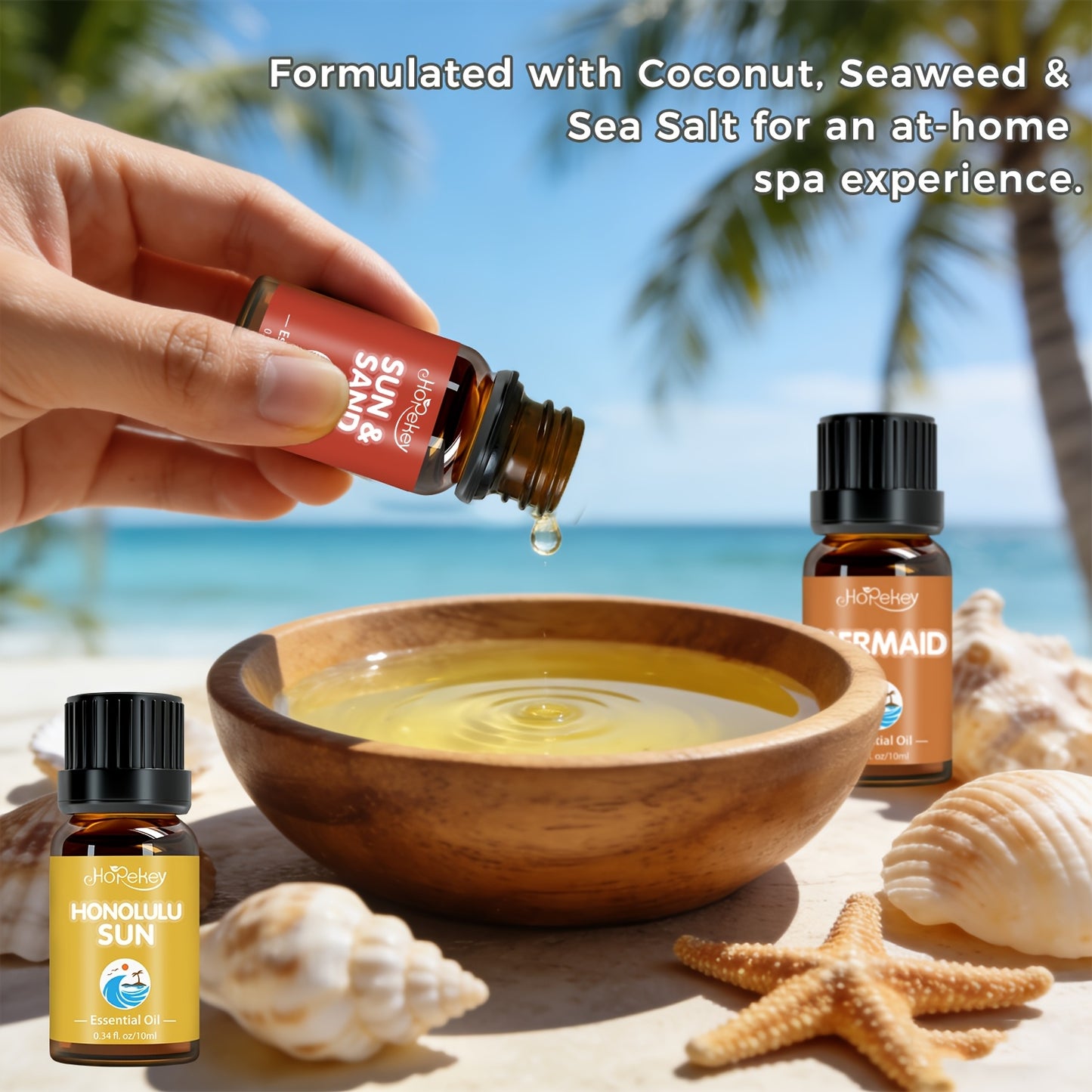 Beach Themed Essential Oil Set For Diffuser And Candles