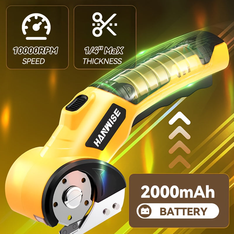 HANWISE Cordless Electric Scissors USB Rechargeable 10000RPM