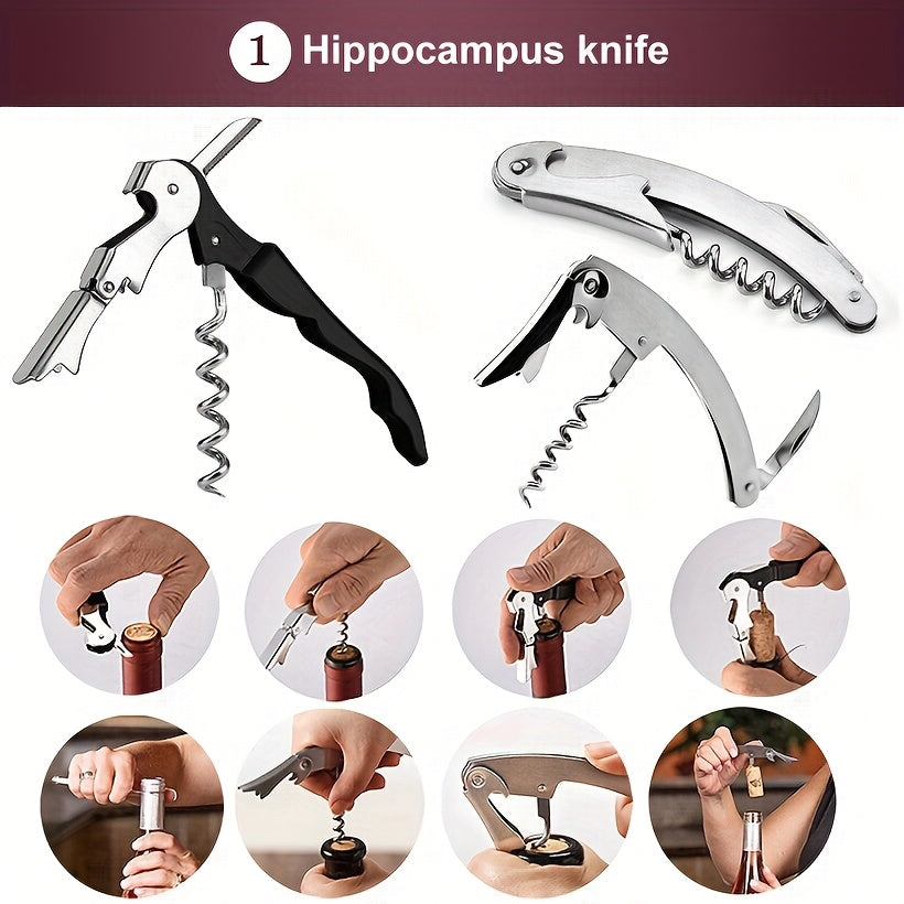 5-Piece Bottle Opener Set With Preserving Stopper Paper Cutter Pourer