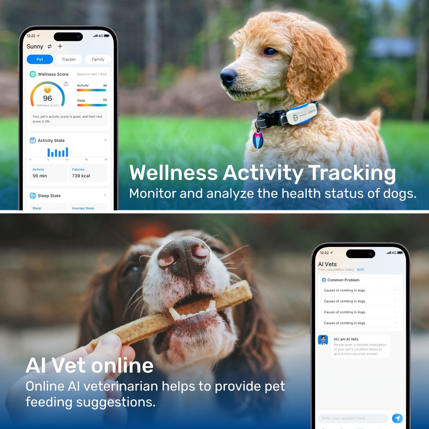 DBDD Dog GPS Tracker Pro Real Time Location and Health