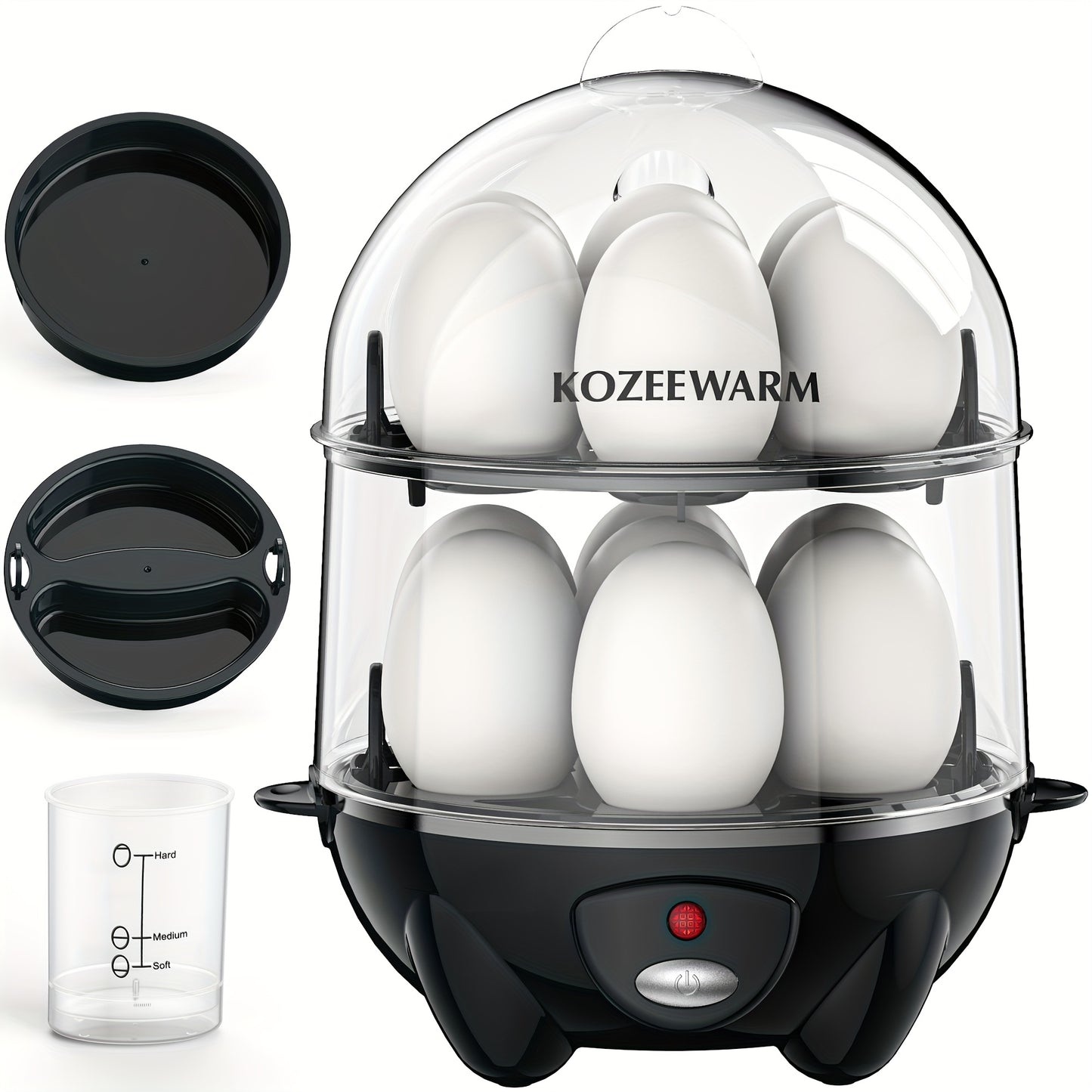 KOZEEWARM Double Layer Egg Cooker Auto Shut Off Boiled Eggs