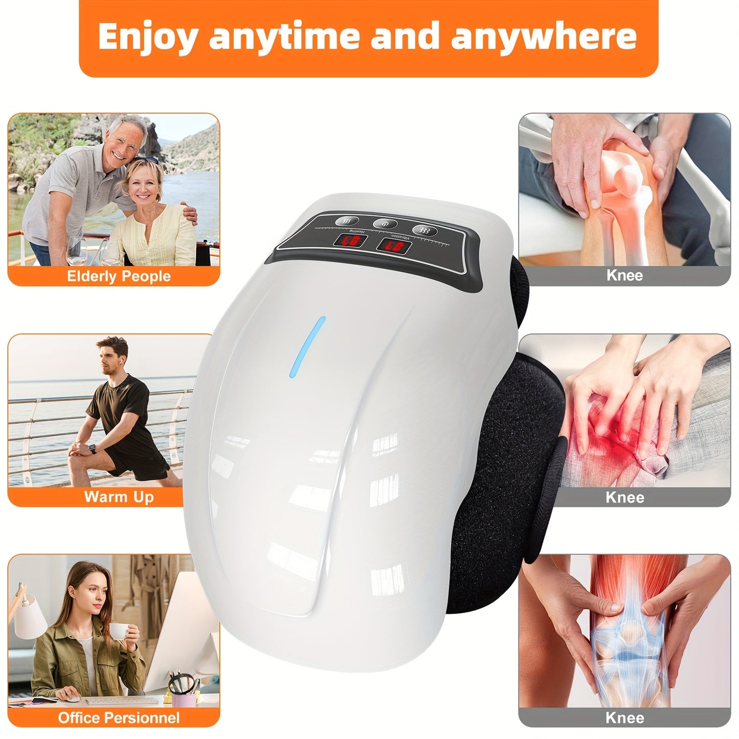 MASSTECK Knee Massager With Heat 9 Heating Modes 9 Speeds