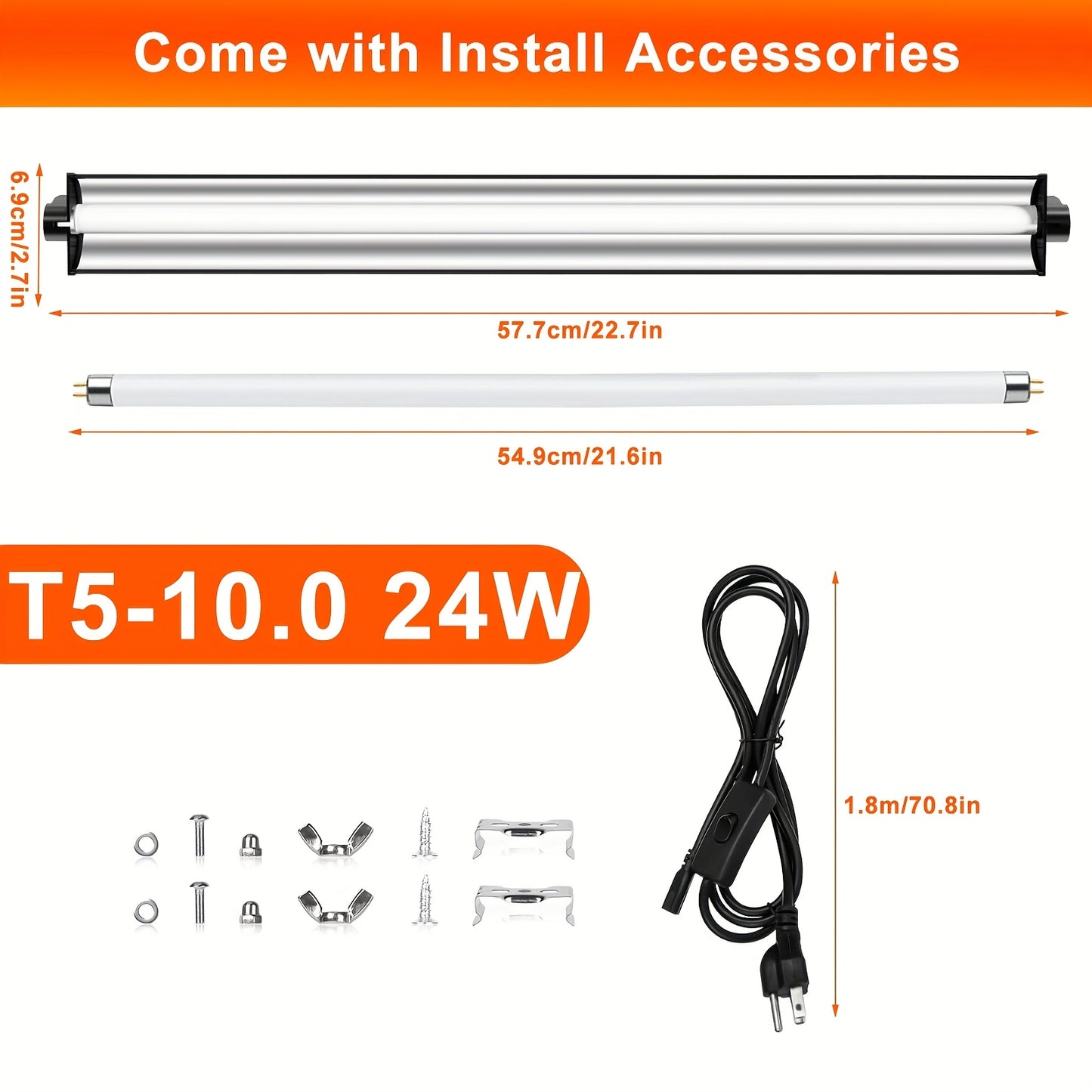 39W T5 UVB Reptile Light Kit ETL Certified With Reflector