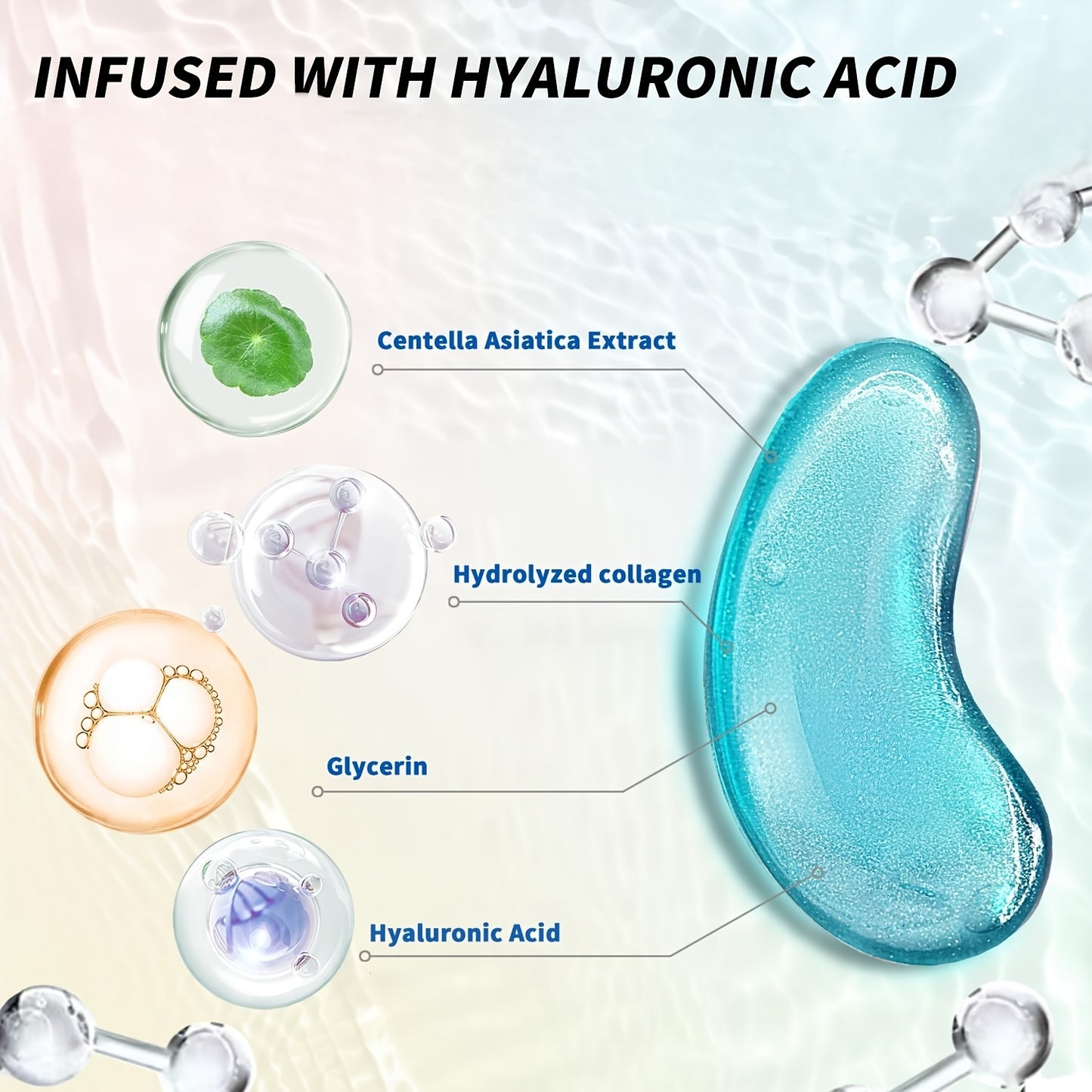 50pcs Hyaluronic Acid Eye & Lip Mask Set - Moisturizing, Firming, Hypoallergenic, Travel-Friendly for All Skin Types, Ideal for Wedding & Valentine's Day Gifts - Revitalize Mind Body