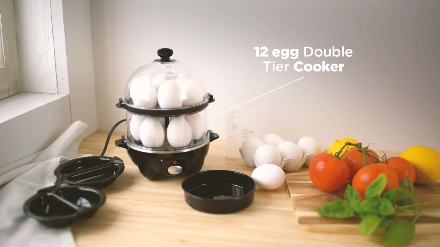 KOZEEWARM Double Layer Egg Cooker Auto Shut Off Boiled Eggs
