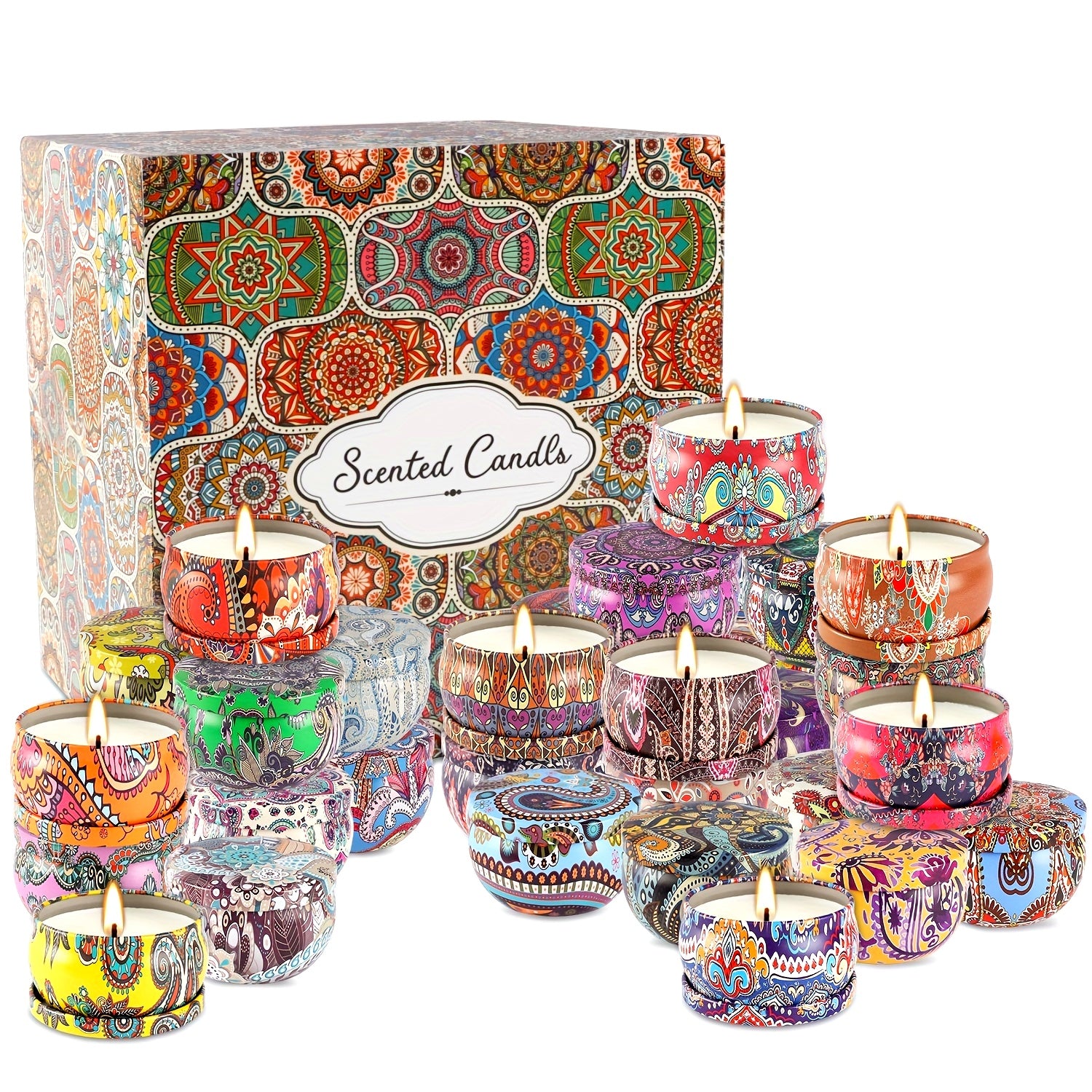 36 Pack Scented Soy Wax Candles Gift Set Home Decor - Revitalize Mind Body