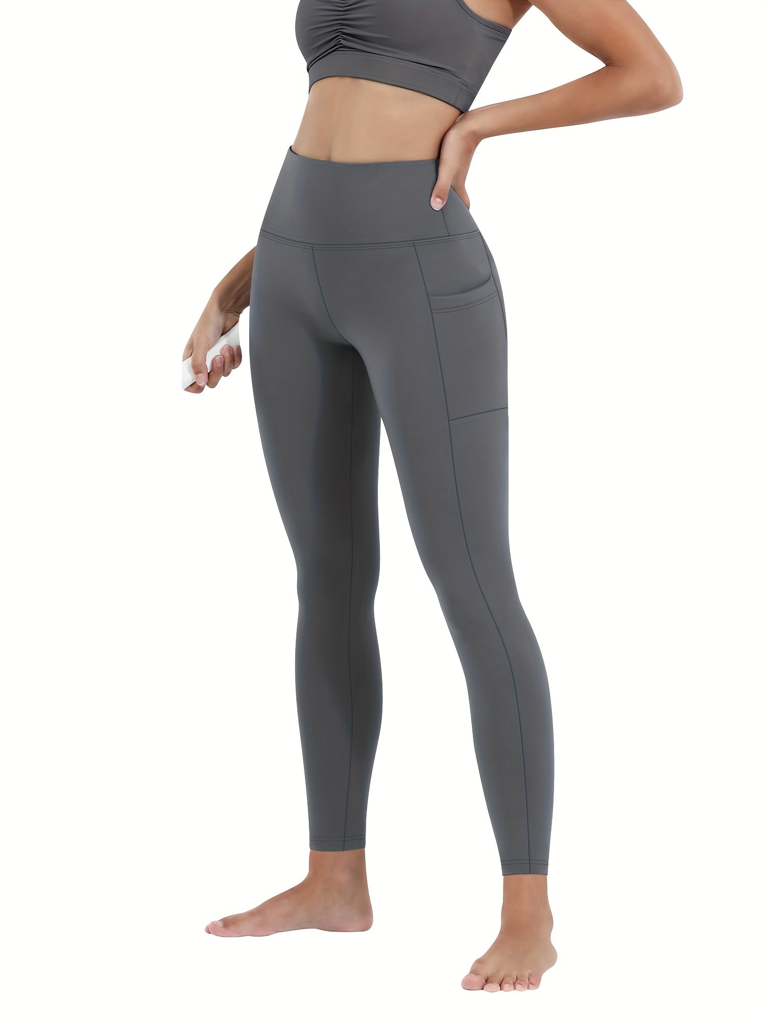 DEERLING High Waisted Cropped Stretchy Yoga Pants With Pockets - Revitalize Mind Body