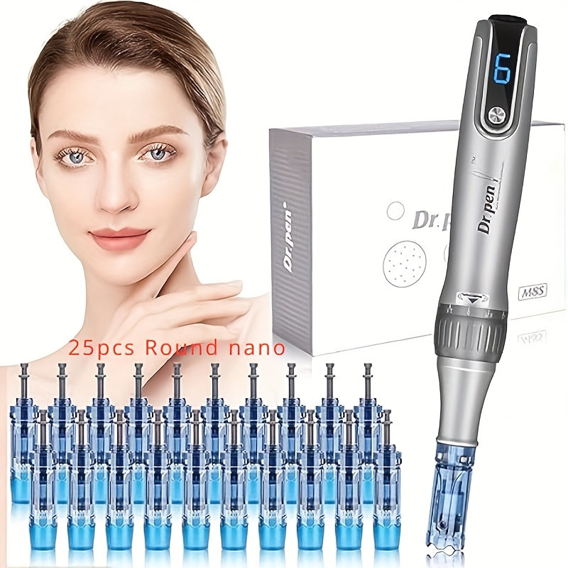Dr. Pen M8S- with 25pcs Round nano replacement cartridges Wireless Adjustable Electric Derma Pen dr Pen M8S Gifts for women, Mother's Day gifts, holiday gifts Needle length 0.1mm - Revitalize Mind Body