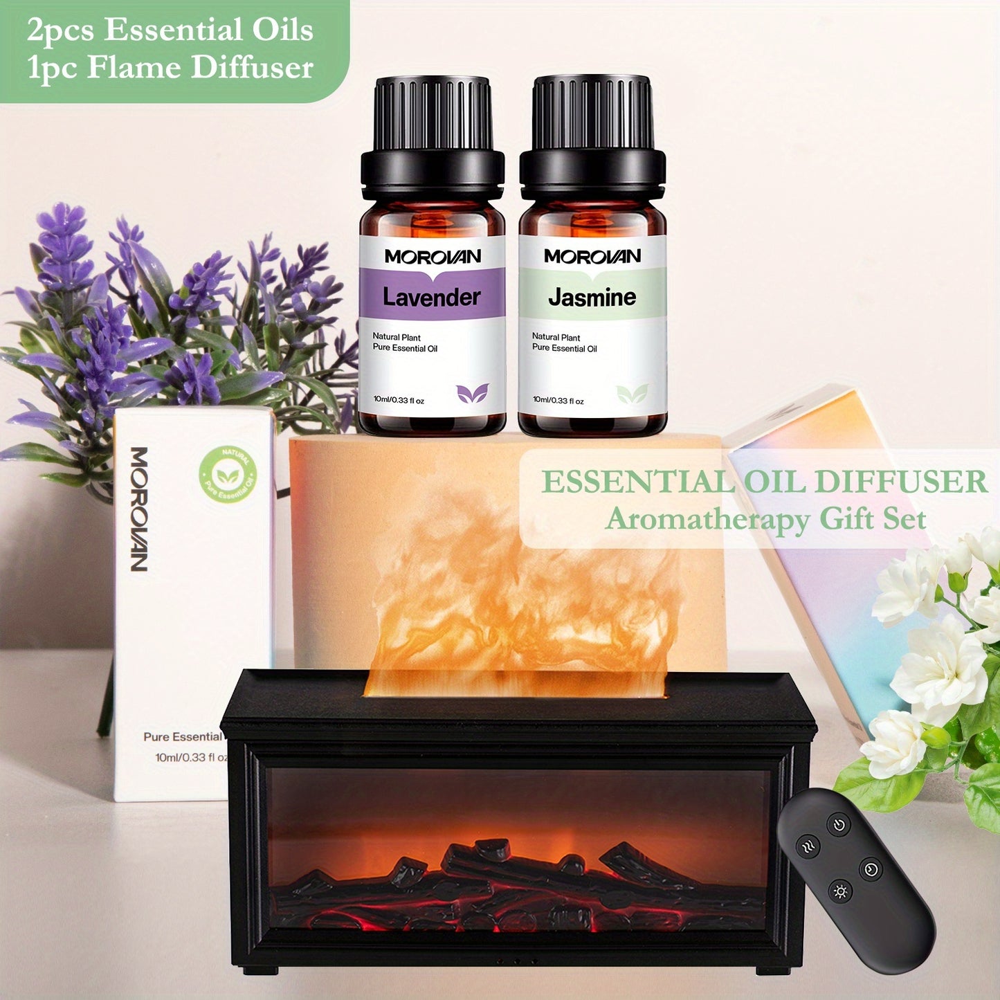 Morovan 4 In 1 Fireplace Flame Diffuser And Humidifier