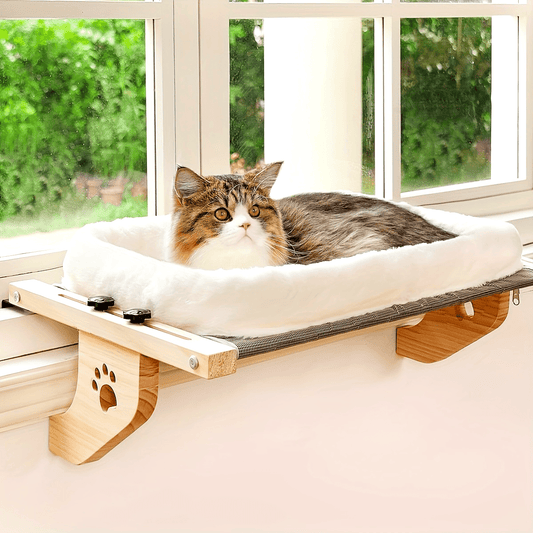 PACILACK Adjustable Cat Window Perch Hammock With Fleece