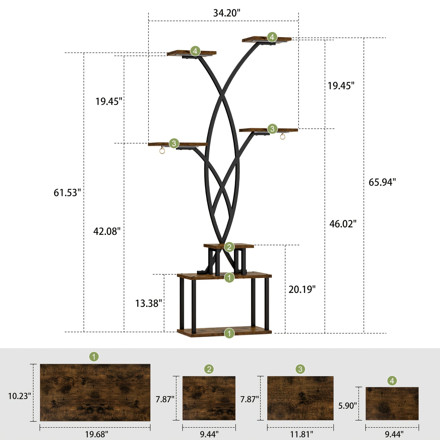 CODACE Indoor Plant Stand With Grow Lights 7-Tier Shelf