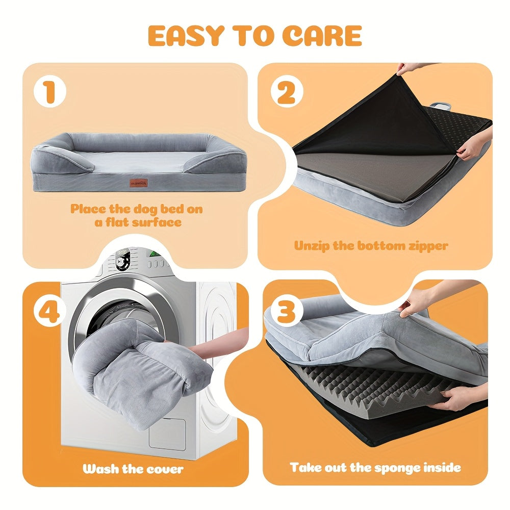 SASTTIE Dog Bed With Detachable Washable Cover And Foam - Revitalize Mind Body