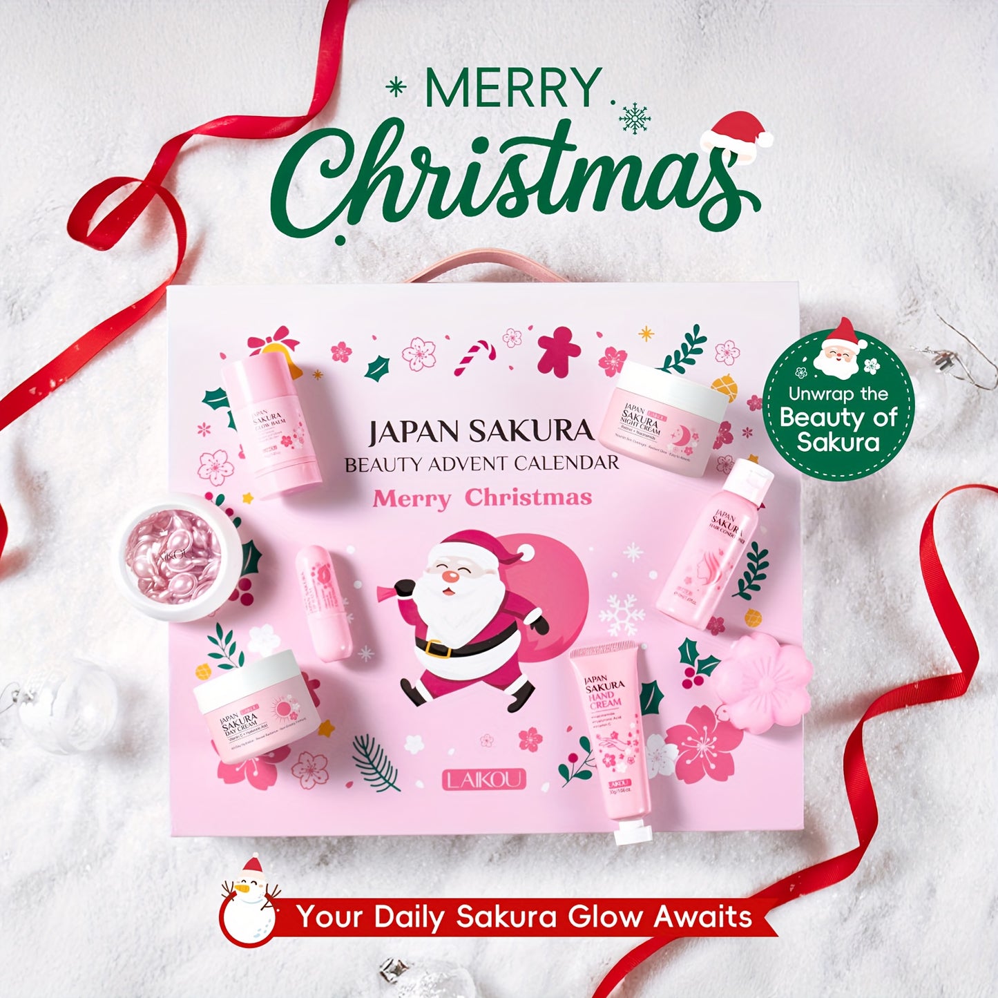 LAIKOUE Sakura Radiance Skincare Advent Calendar Gift Set