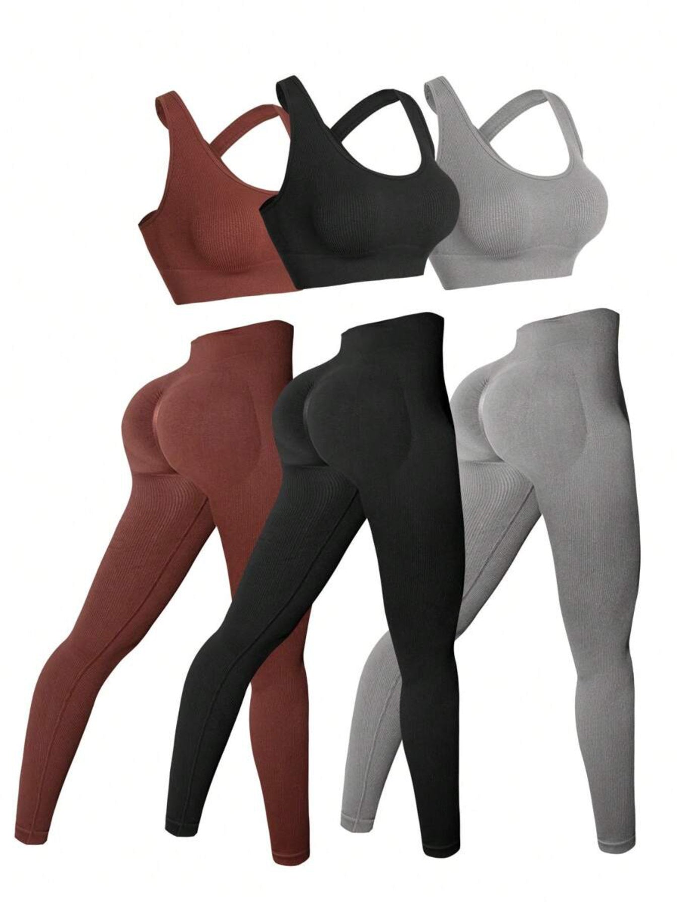 Three Seamless Women's Activewear Sets by NoEnName