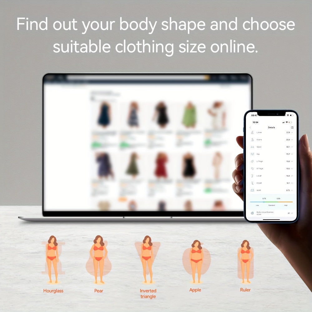 [Accurate Smart Body Measuring Tape] Smart Body Measuring Tape With APP, Body Tape Measure For Fitness Weight Loss Measurement, LED Display Rechargable Muscle Measuring Tape For Unlimited Users - Revitalize Mind Body