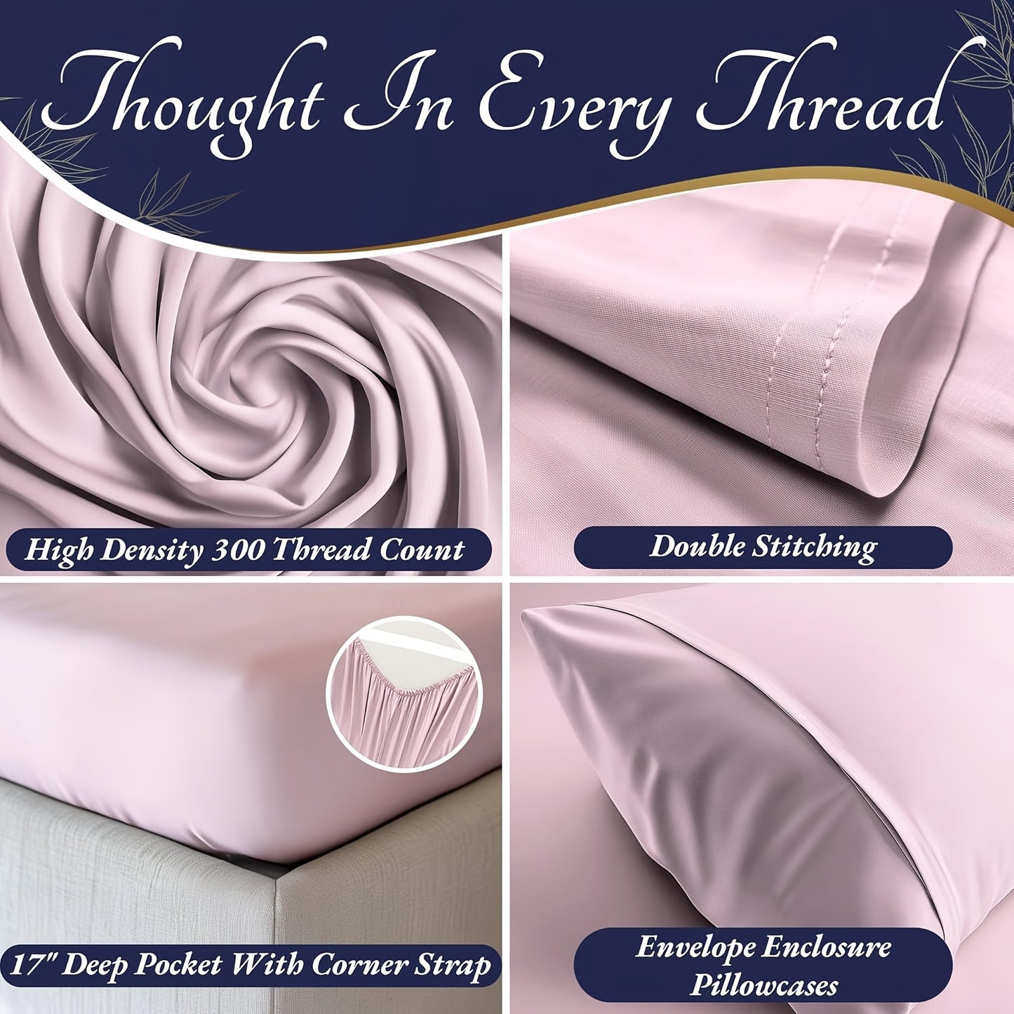 Luxurious Cooling Bamboo Bed Sheets Set Ultra Soft Comfort