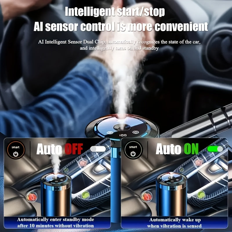2025 New Car Automatic Aromatherapy Machine, with 5-color LED Light, Car Deodorization and Sterilization, Car Aroma Deodorizing Spray Air Freshener One Machine Three Bottles of Essential Oils - Revitalize Mind Body