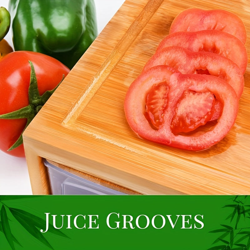 Bamboo Cutting Board Set With Storage Containers