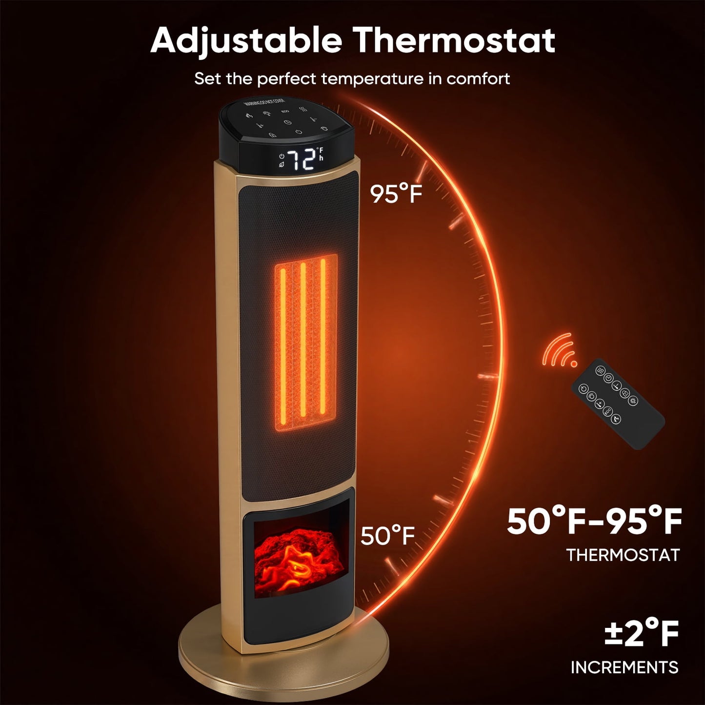 JHKE Indoor Outdoor Heater And Cooler Fan With Remote