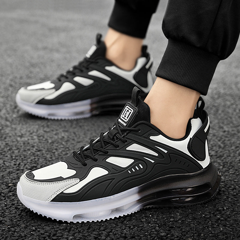 RLS Men's Low-Top Road Running Shoes - Breathable Mesh & Durable Rubber Sole, Fashion Black with Golden Accents, Secure Lace-Up Closure for All-Season Comfort, Sports & Casual Wear, Sleek Shoe Design, Flexible Interior Lining - Revitalize Mind Body