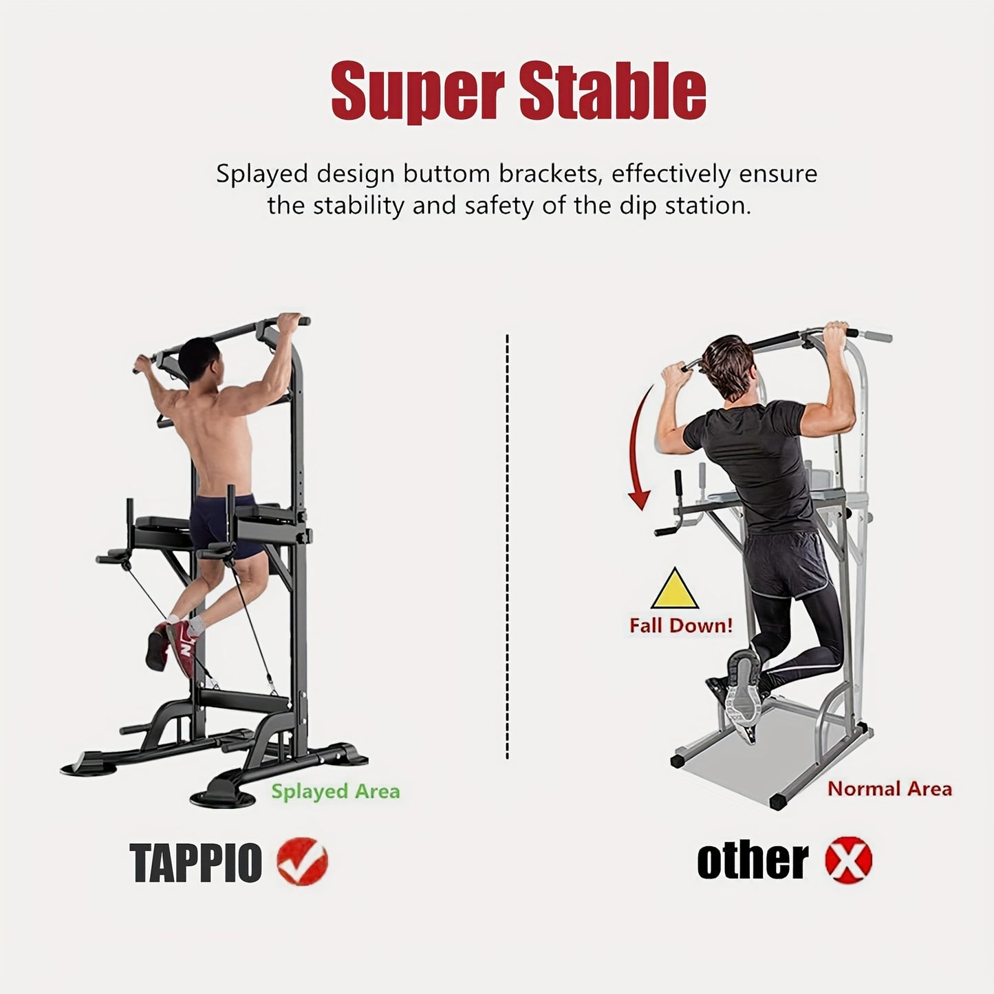 [Power Tower] Adjustable Power Tower | Pull Up Bar Stand Dip Station Workout Equipment Multi-Function Strength Training Exercise Equipment for Men Women Home Gym 330LBS - Revitalize Mind Body