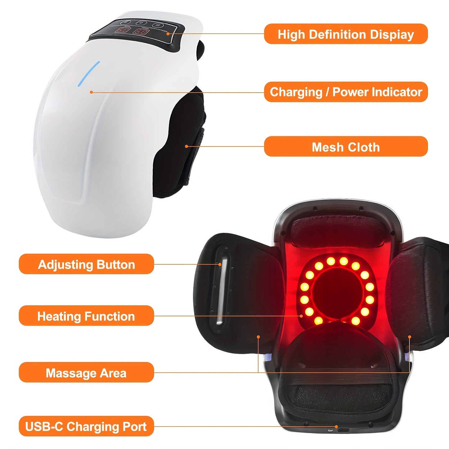 MASSTECK Knee Massager With Heat 9 Heating Modes 9 Speeds