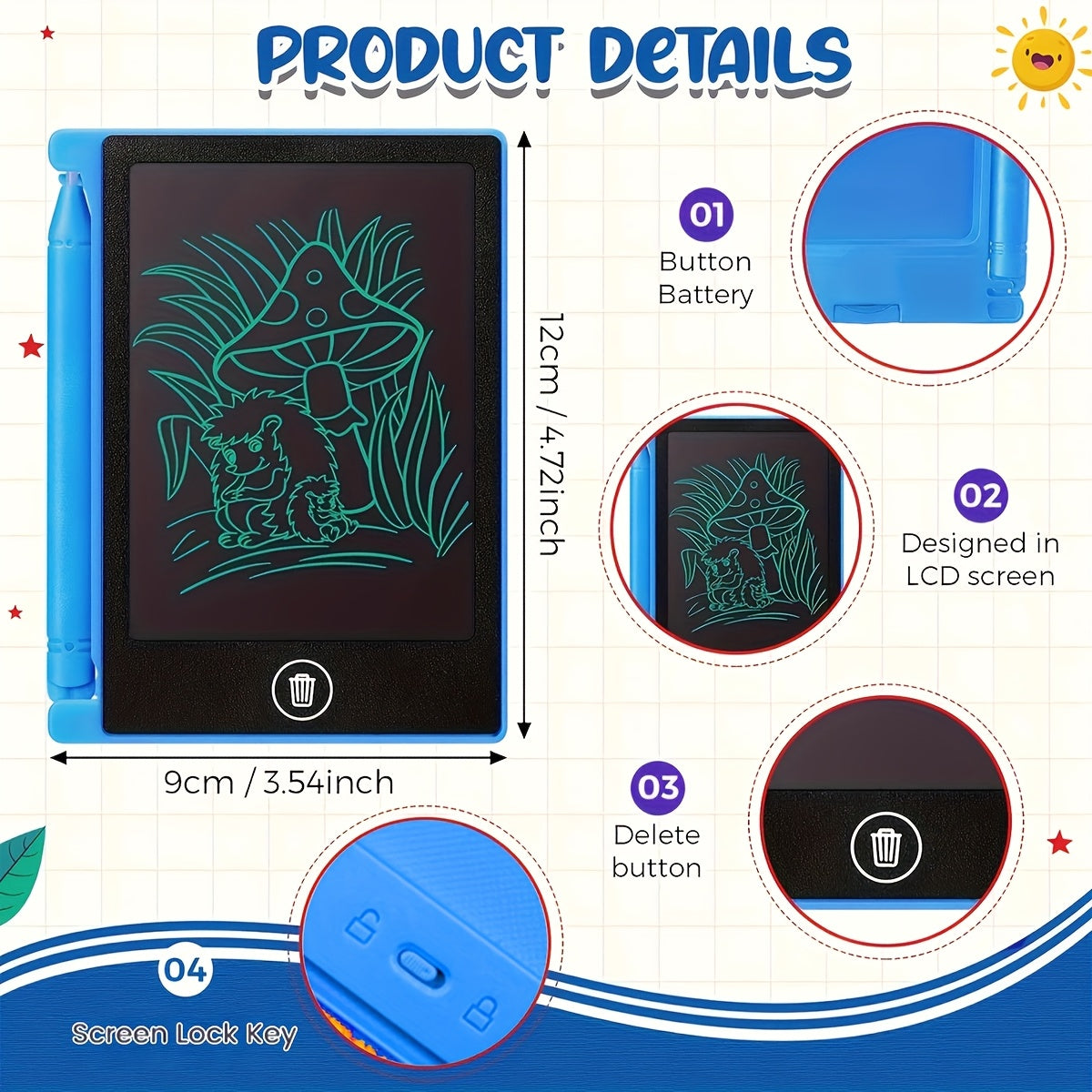 32 Pack LCD Writing Boards Educational Set for School