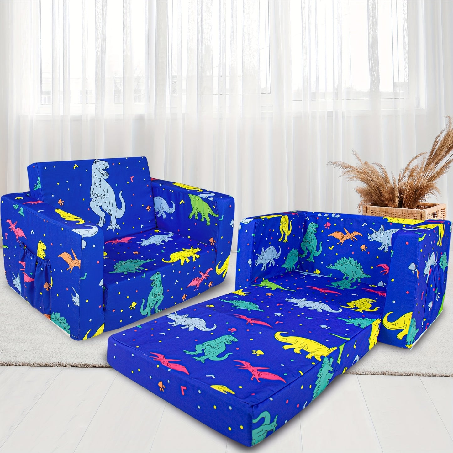 PRIMLECT Kids 2-in-1 Fold Out Toddler Sofa Lounger Reading