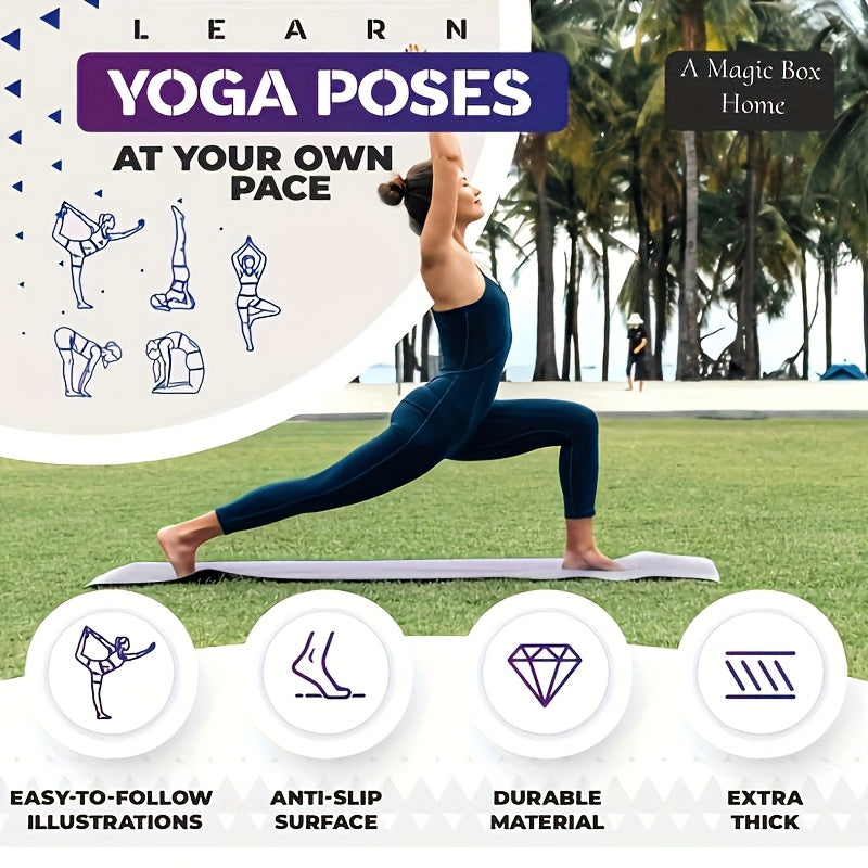 Non Slip Extra Thick Yoga Mat With Pose Patterns Storage