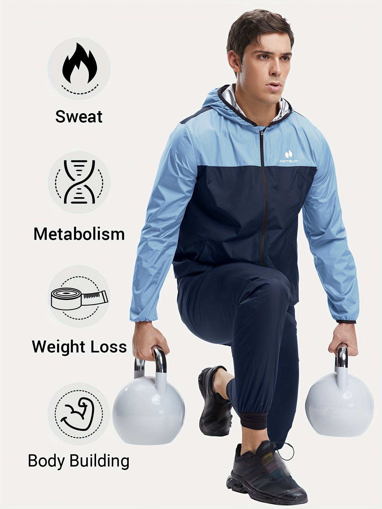 Full Body Sweat Suits HOTSUIT Sauna Suit For Men Gym Workout Exercise Sauna Jacket Pant - Revitalize Mind Body