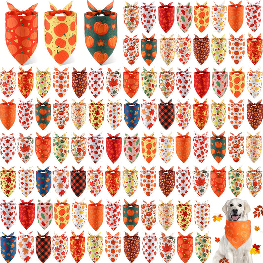 OUTUSBreed Dog Bandanas Bulk Autumn Patterns For Small Dogs