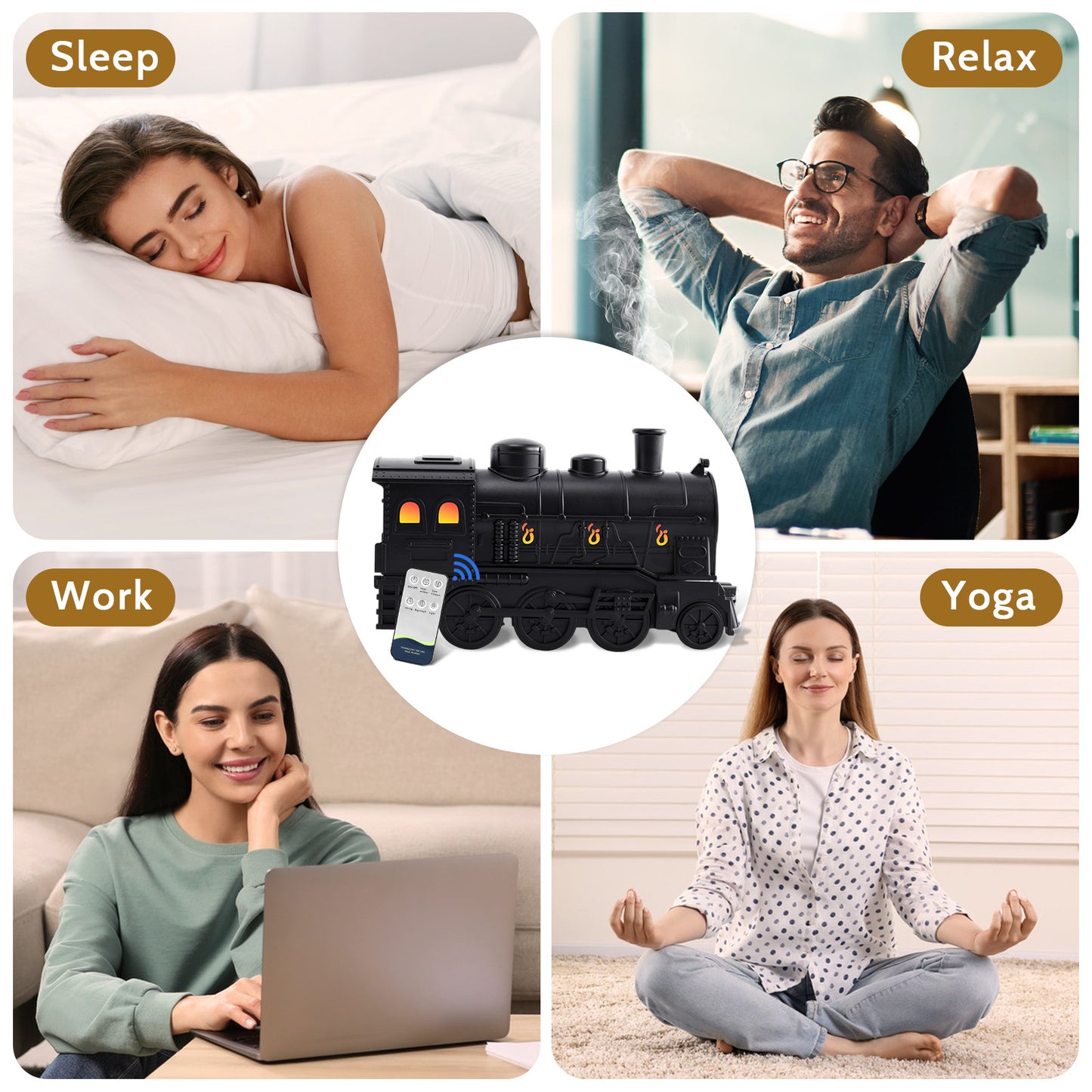 TOTATUIT Essential Oil Diffuser with Remote Control and Oils