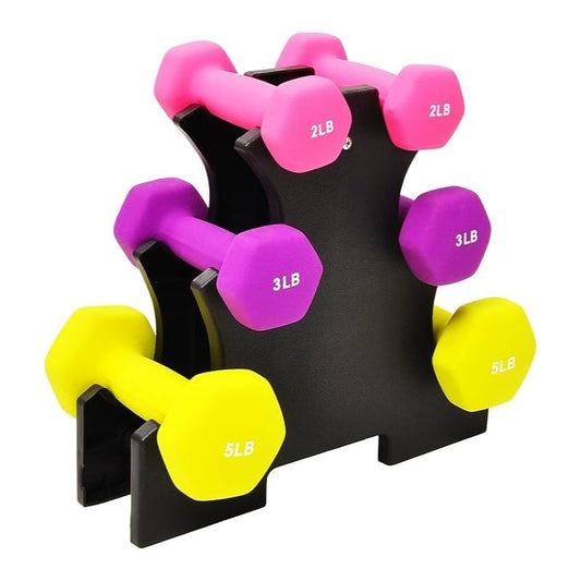 BalanceFrom Dumbbell Set With Storage Rack And Neoprene Coating