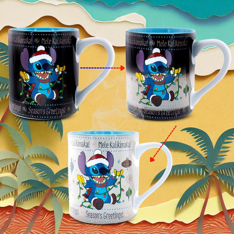 Silver Buffalo Disney Lilo & Stitch Holiday Sweater Heat-Reveal Ceramic Mug