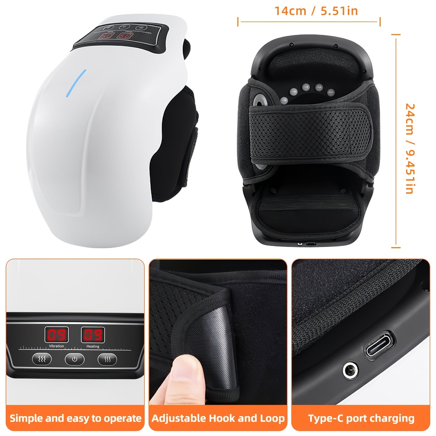 MASSTECK Knee Massager With Heat 9 Heating Modes 9 Speeds